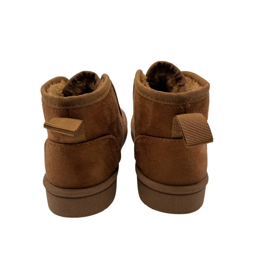 Hurley Chukka Boots Boys Size 3 Brown Excellent Faux Fur Lined Lace Up